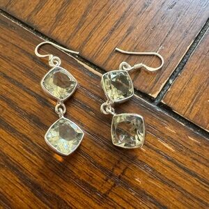 Prasiolite and Silver Earrings